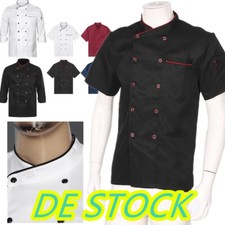 DE~Kochjacke Unisex Damen Herren Kochkleidung Professional Chef Kurzarm Uniform