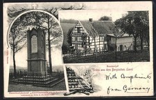 AK Remscheid - Buscher Hof, Bergisches Land, Clarenbach-Denkmal, Fachwerkhaus 