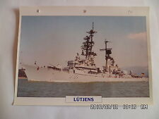 KARTE STECKKARTE KRIEGSSCHIFFE LUTJENS 1967 ZERSTÖRER RAKETENWERFER