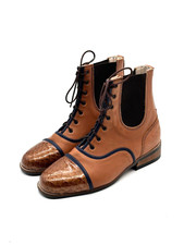 Stiefelette Jodhpur Reitstiefelette Reitschuhe Gr 38 Leder cognac Schnürung