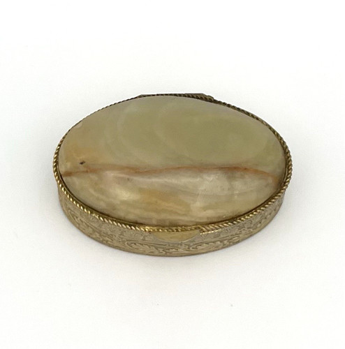 Vintage pillendose onyx - vintage, marmor