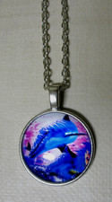 Halskette Anhänger Delphin Amulett Anhänger Delfin Necklace Pendant Dolphin
