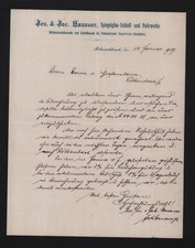 BÖHMISCHBRUCK, Brief 1907, Jos. & Jac. Hanauer Spiegel-Glas-Schleif-Polierwerke