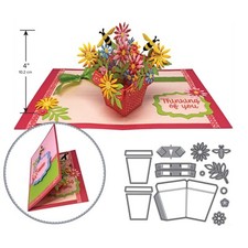 3D Pop up Blume Biene Metall