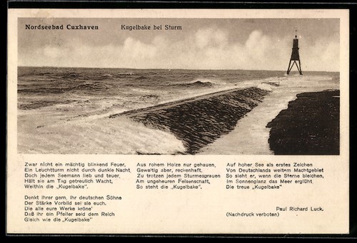Cuxhaven kugelbake bei sturm - cuxhaven,,
