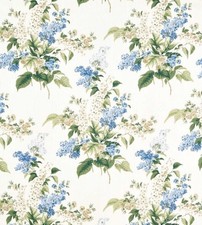 Sanderson Gardinenstoff 'DELPHINIUM & LILAC' 3,5 METER LERCHENSPORN BLAU 100% Leinen