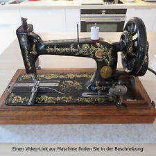 Antike SINGER 48K Nähmaschine mit Handkurbel Motiv Osmanische Nelken von 1908 