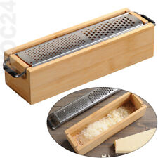 Parmesanreibe Käse Reibe Käsereibe Küchenreibe Edelstahl BAMBUS HOLZ Behälter