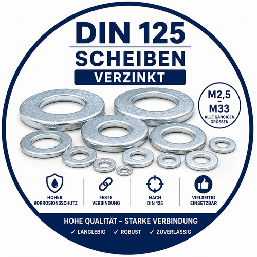 Unterlegscheiben din 125 - 125, stahl