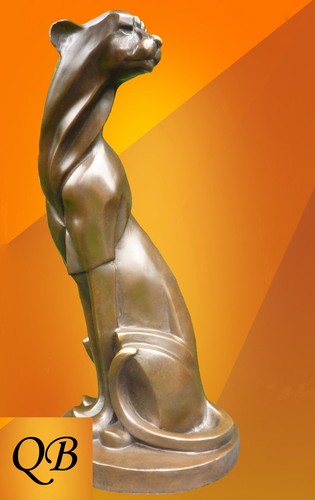 Art deco katze bronze - art, figur