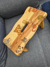 Kinderhocker, Holz, Graviert Und Handbemalt