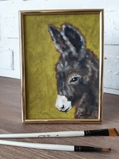 Esel Ölgemälde 5x7 Original