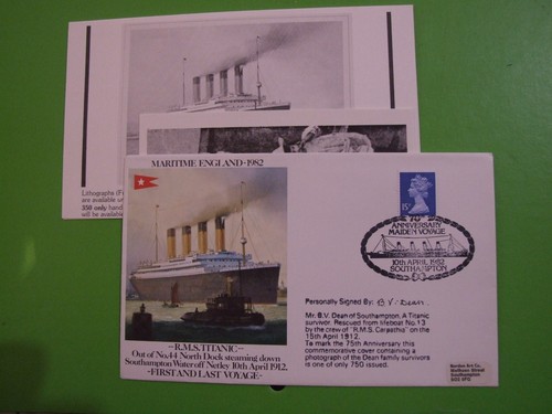 Fdc titanic signed - titanic,
