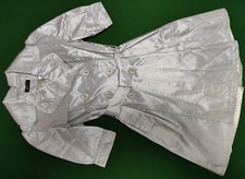 ?Kleid Satinmantel Etuikleid Mantelkleid  silber    Größe 34-36 gefüttert?