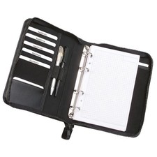 Alassio LUINO Ringbuchmappe Konferenzmappe Akten-Mappe Lederimitat schwarz 30006