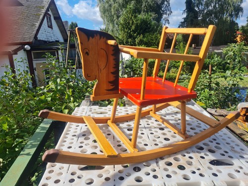 Schaukelpferd holz vintage - schaukelpferd,