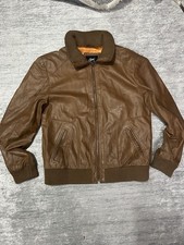 Braune Lederbomberjacke von