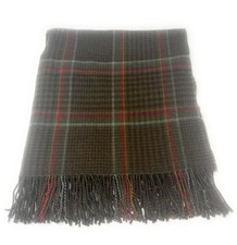 100% Lammwolle Klein Decke / Überwurf - Brown Plaid Kariert Design