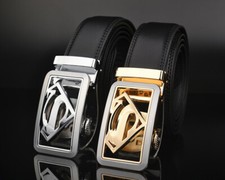 Neue 3.5cm Herren Gürtel Automatik Schnalle Echtes Leder Breit Belt Anzug Gürtel