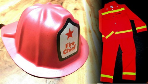Feuerwehrmann kostüm mit helm - kostüm,