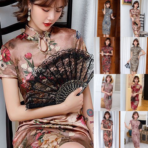 Rosa grünes cheongsam - rosa,