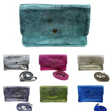 Kleine Leder Glänzende Umhängetasche weiches Leder Tasche Crossbody Clutch Italy