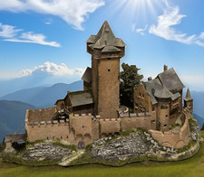 Diorama H0/1:87 Burg Falkenstein Beleuchtung Berg Granit Felsen patiniert