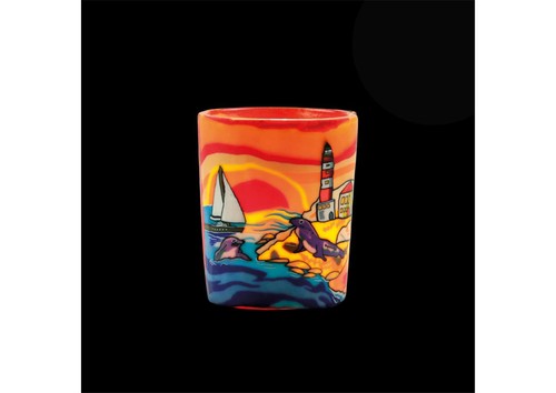 Leuchtglas windlicht mit - leuchtglas,
