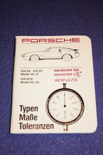 ORIGINAL PORSCHE 928 S4 928 GT 928 GTS TYPEN MAßE TOLERANZEN HANDBUCH NEU 90-93