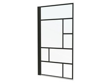 Schulte Badewannenfaltwand Komfort, 1-tlg., schwarz (Dekor Atelier 5) - B-Ware 