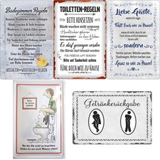 Blechschilder  WC Hausordnung 20x30cm Toilette Toilettenschilder Kloordnung