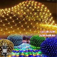 3x2m 6x4m LED Lichternetz Lichtervorhang Außen Innen Garten Party Weihnachtsdeko