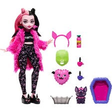 Monster High Puppe und Pyjamapartyzubehör, Draculaura, Schaurig schöne Pyjamapar