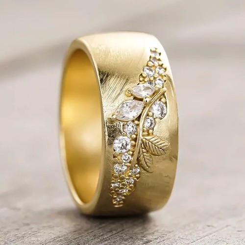 Ring gold blatt design - gold,