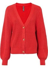 Oversized Strickjacke mit Ballonärmel Gr. 36/38 Signalrot Damen Strick-Jacke Neu