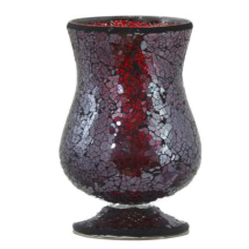 Tiefrote glitzer mosaik vase - glitzer,