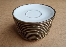 13 x Antike Untertassen Hohenberg Teller m. Goldrand  Bavaria Porzellan 22459