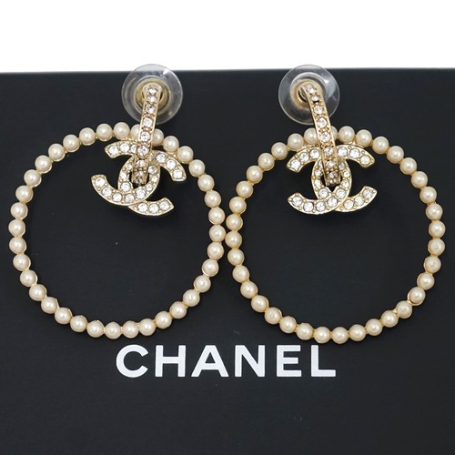 Chanel logos strass perle - cc,