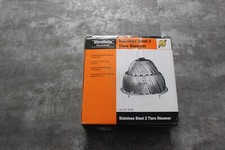 Edelstahl Doppel Gemüse Dämpfer Dampfgarer im Topf  Pfanne NEU 25075