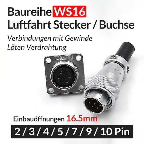Luftfahrt stecker buchse - stecker/buchse, ws16