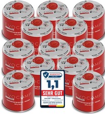 EVOCAMP 12x Gaskartusche Schraubkartusche Ventilkartusche Butan/Propan Gas 500g