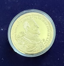 Medaille: 100 Golddukaten, Sigismund III von Polen, Kupfer / 24 Karat vergoldet