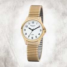 Regent Metall Damen Uhr 2243489 Analog Armband-Uhr gold Zugarmband UR2243489