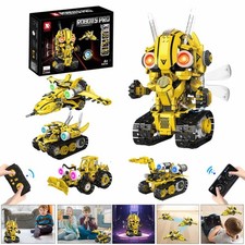 Technik Roboter für Kinder Ferngesteuert Bauspielzeug Roboter-Baukasten mit LED