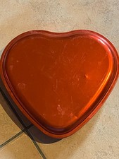 Blechdose - Herzform - rot - gebraucht 