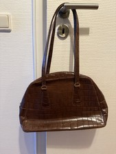 Escada Tasche Vintage Braun Leder Kroko-Optik 90s Made In Italy