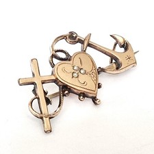 Biedermeier Brosche "Glaube