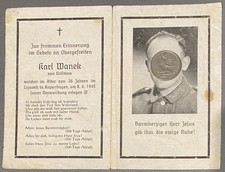 Sterbebild WK2 WW2 Karl Wanek