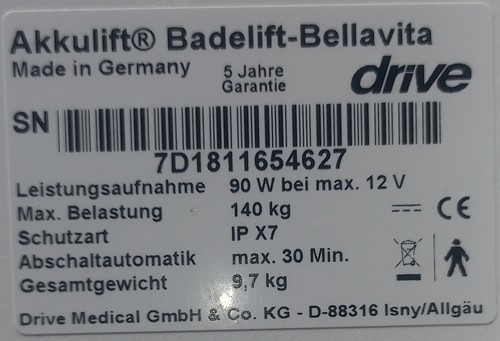 Badewannenlift bellavita drive - badewannenlift,
