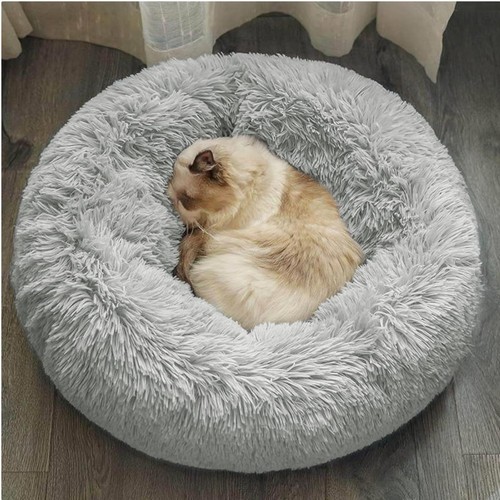 Flauschiges katzenbett rundes - flauschiges, katzenbett,
